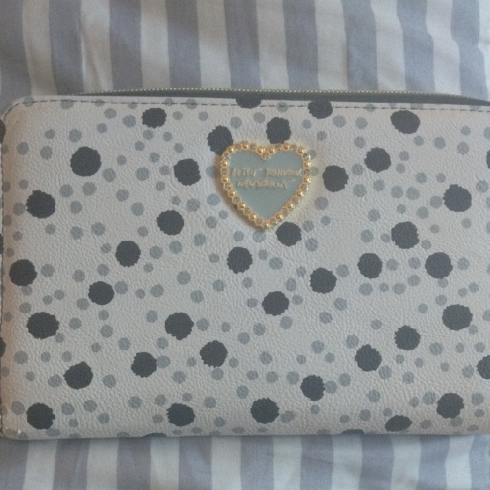 Betsey Johnson White and Black Polka Dot Wallet